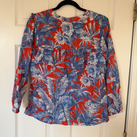 J. Crew Ratti Rio Floral Popover Floral Blouse Size Small - Picture 9 of 9